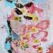Gemälde Chambre à soi von Sablyne | Gemälde Figurativ Porträt Alltagsszenen Holz Pappe Acryl Collage Tinte Pastell Textil Blattgold Upcycling Papier Pigmente