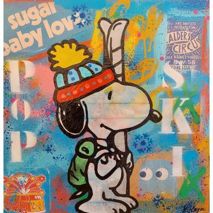 Painting Snoopy Ski by Kikayou | Painting Pop-art Acrylic, Gluing, Graffiti
