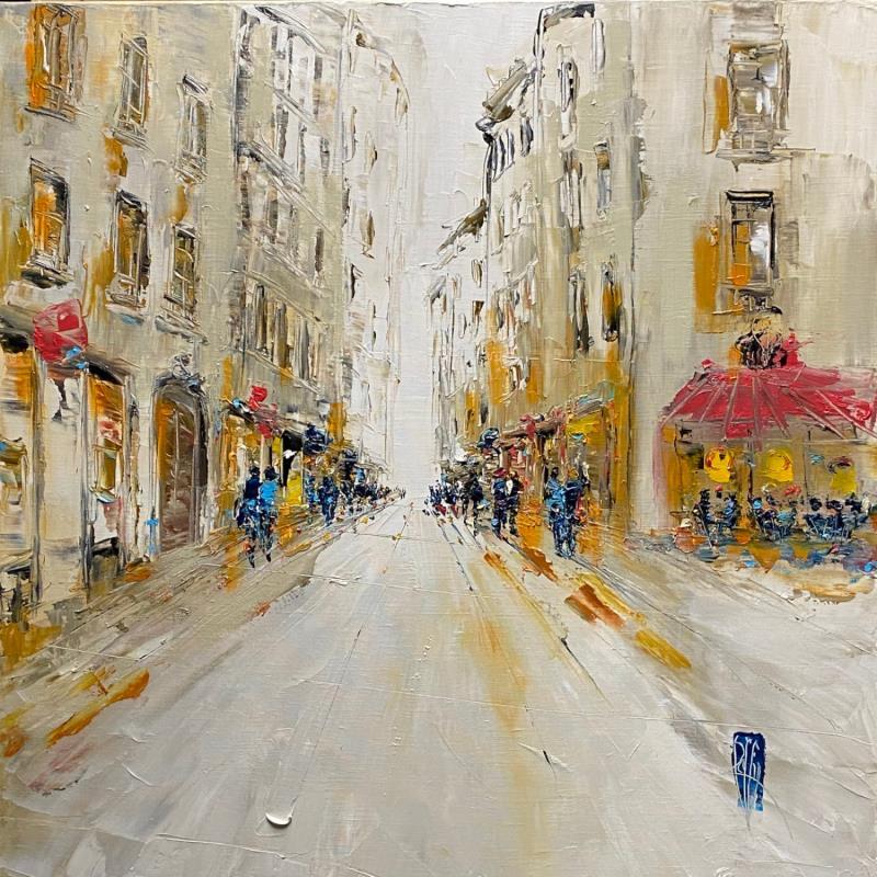 Painting  Passage en ville by Raffin Christian | Painting Figurative Urban Oil