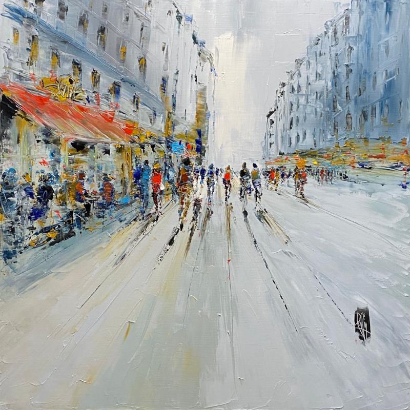 Painting Instant Café by Raffin Christian | Painting Figurative Urban Oil