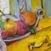 Peinture Jazz frugal au château  par Garilli Nicole | Tableau Figuratif Scènes de vie Acrylique