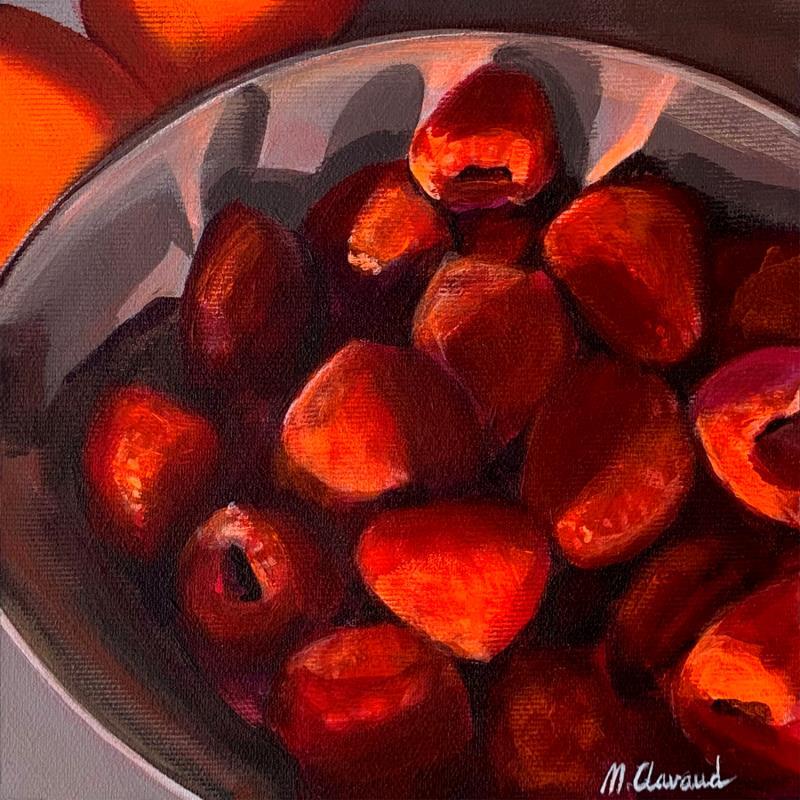 Painting RASPBERRIES by Clavaud Morgane | Painting Realism Acrylic Life style, Nature, Pop icons, Still-life