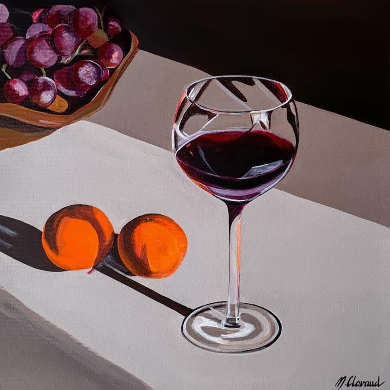 Painting RED WINE by Clavaud Morgane | Painting Realism Acrylic Life style, Society, Still-life