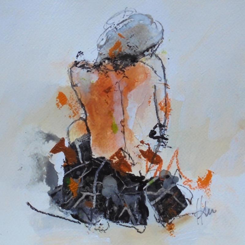 Painting ABELLA by Han | Painting Figurative Portrait Acrylic Ink Paper