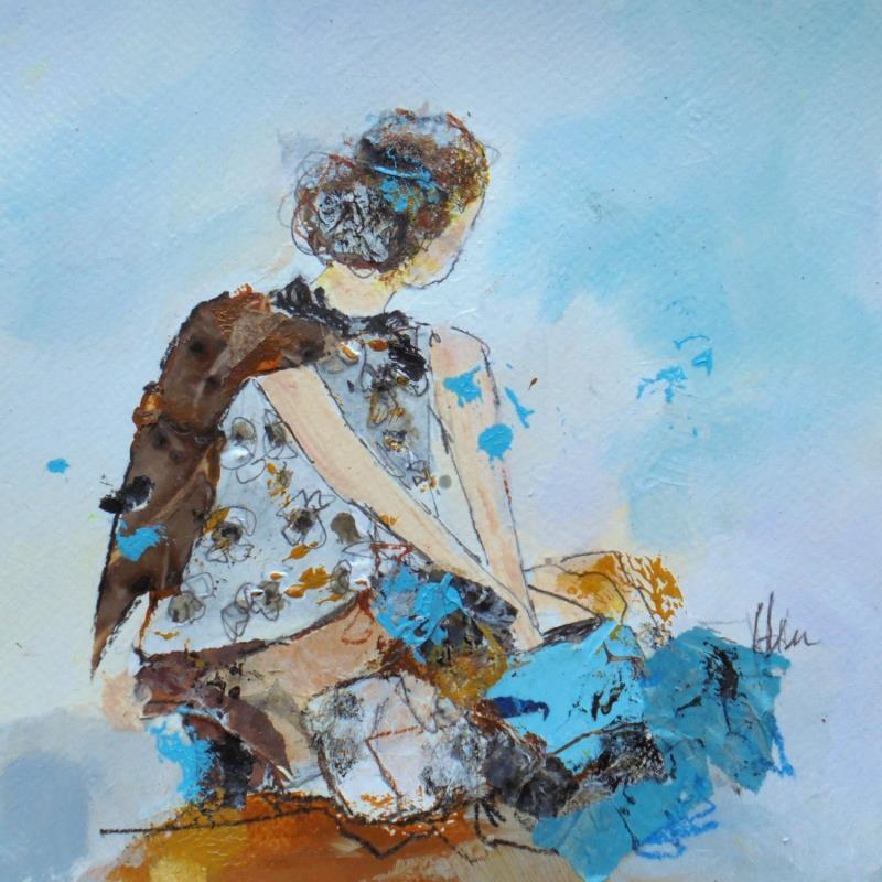 Painting THALIE by Han | Painting Figurative Portrait Acrylic Ink Paper