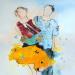 Painting ADELICE ET SON HOMME by Han | Painting Figurative Portrait Acrylic Ink Paper