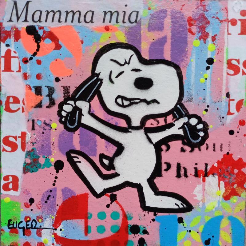 Gemälde MAMMA MIA von Euger Philippe | Gemälde Pop-Art Pop-Ikonen Acryl Collage