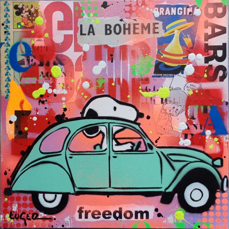 Painting LA BOHEME by Euger Philippe | Painting Pop-art Pop icons Cardboard Acrylic Gluing