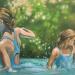 Gemälde Splash von Laplane Marion | Gemälde Figurativ Alltagsszenen Kinder Öl