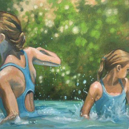 Gemälde Splash von Laplane Marion | Gemälde Figurativ Öl Alltagsszenen, Kinder
