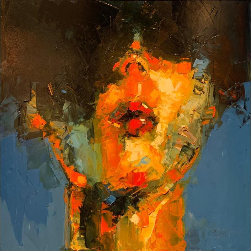 Painting Hidden face this woman by Castan Daniel | Painting Figurative Oil Urban