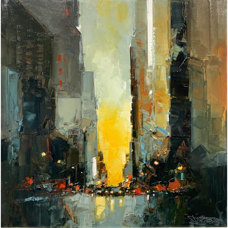 Painting ManhattanHenge Fall by Castan Daniel | Painting Figurative Oil Urban