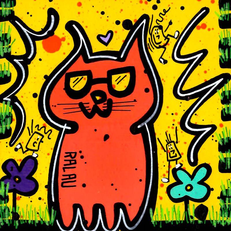 Painting Sunny cat by Ralau | Painting Pop-art Acrylic, Posca Animals