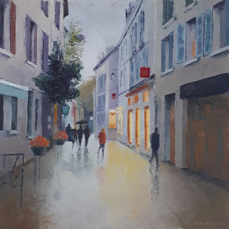 Peinture Rue Jean Le Coz, Rueil par Martin Laurent | Tableau Figuratif Urbain Scènes de vie Huile