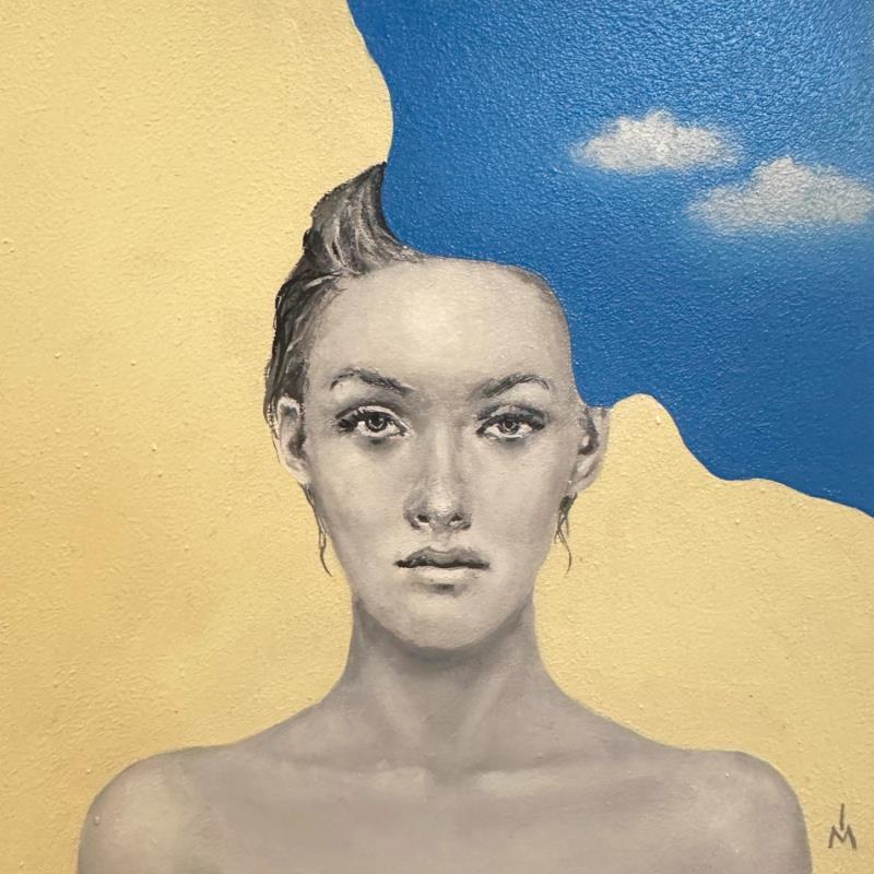 Painting Thoughts about  sky  by Ivanova Margarita | Painting Surrealism Portrait Oil