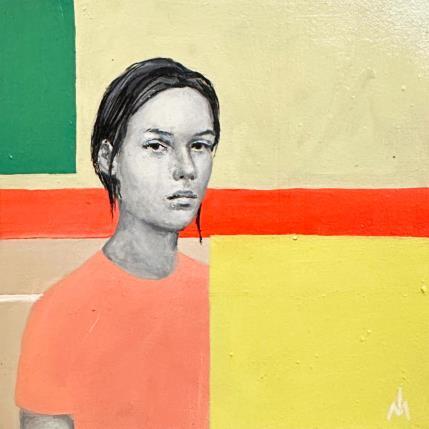 Gemälde Hide and seek  von Ivanova Margarita | Gemälde Pop-Art Papier Porträt