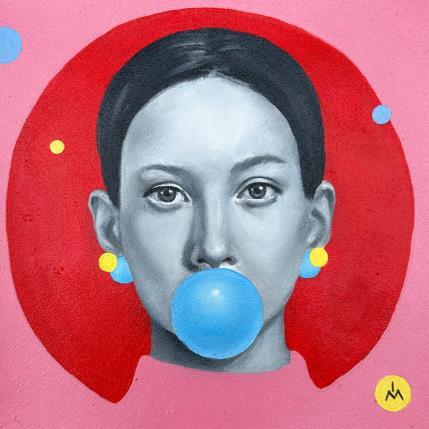 Peinture Bubble gum par Ivanova Margarita | Tableau Pop-art Huile Portraits