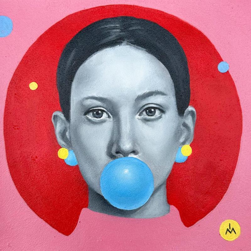 Peinture Bubble gum par Ivanova Margarita | Tableau Pop-art Portraits Huile