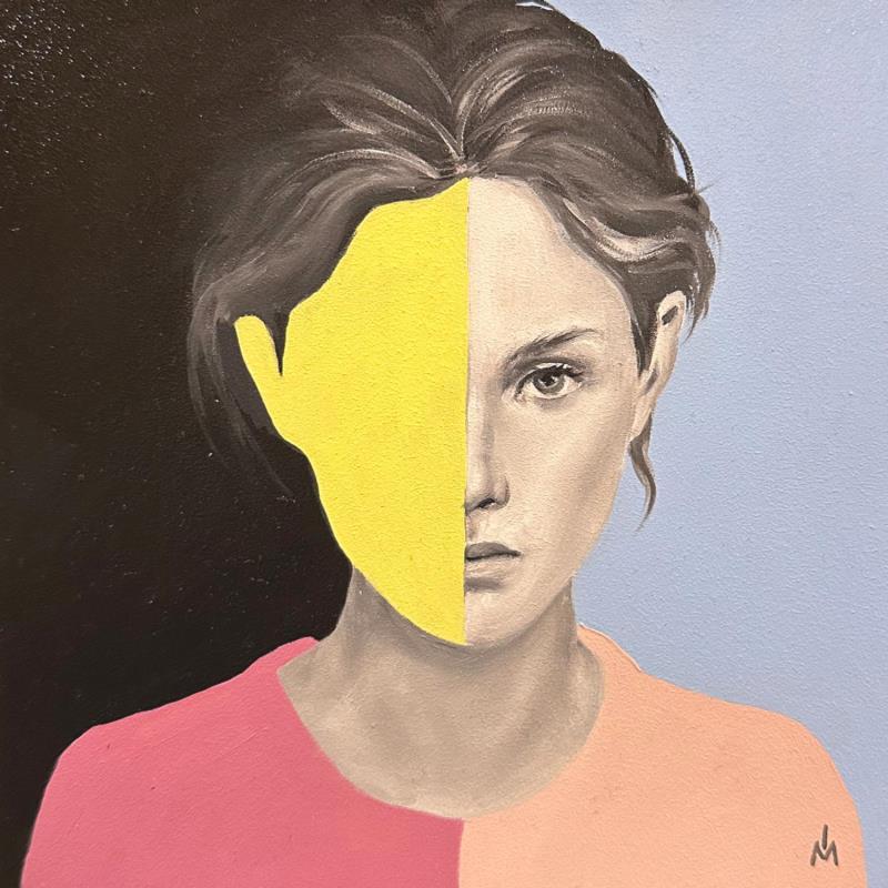 Gemälde Duality von Ivanova Margarita | Gemälde Pop-Art Öl Pop-Ikonen, Porträt