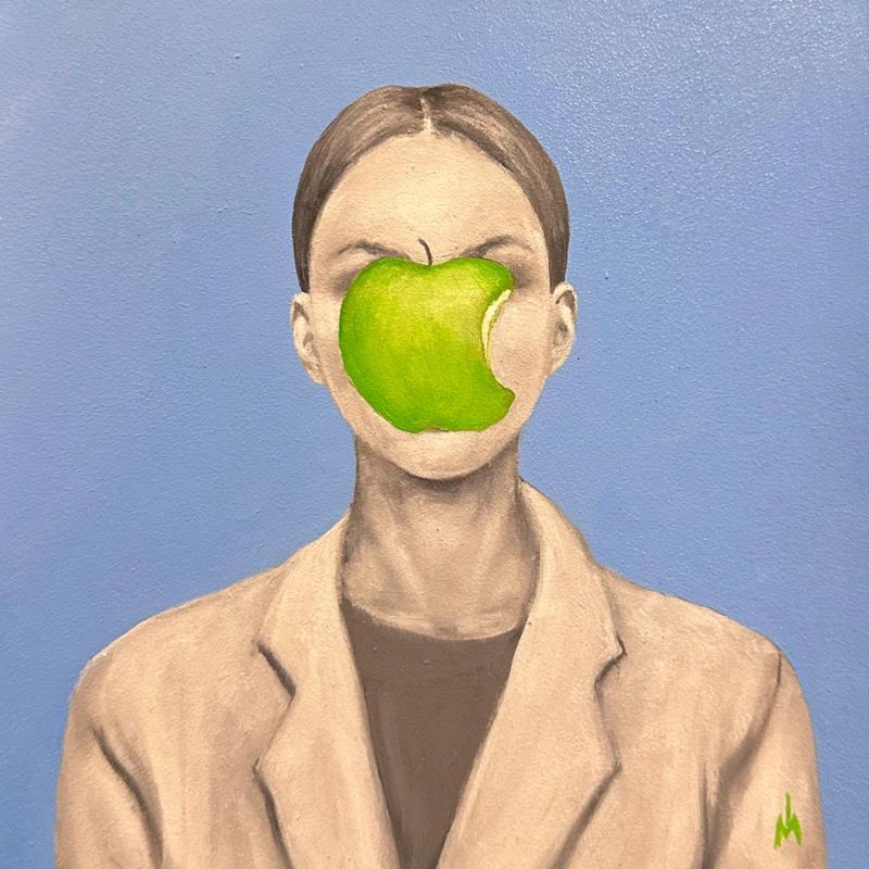 Peinture Apple  par Ivanova Margarita | Tableau Surréalisme Portraits Huile