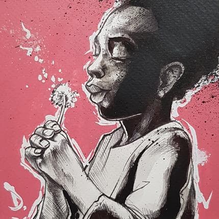Painting Une touche d'espoir by Deuz | Painting Street art Graffiti Portrait
