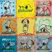 Painting Snoopy yoga by 9 by Kikayou | Painting Pop-art Pop icons Graffiti Acrylic Gluing