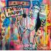 Peinture Droopy « i am so happy » par Kikayou | Tableau Pop-art Icones Pop Graffiti Acrylique Collage