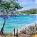 Painting  En bas la calanque  by Hoffmann Elisabeth | Painting Figurative Landscapes Marine Nature Watercolor