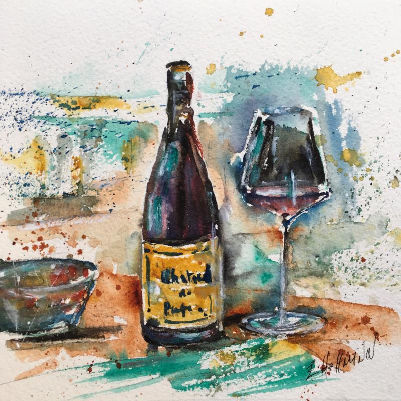 Painting  Chateauneuf by Hoffmann Elisabeth | Painting Figurative Watercolor Pop icons, Still-life