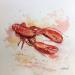 Painting Homard de profil by Hoffmann Elisabeth | Painting Figurative Life style Still-life Watercolor