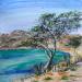 Painting Calme calanque by Hoffmann Elisabeth | Painting Figurative Marine Watercolor