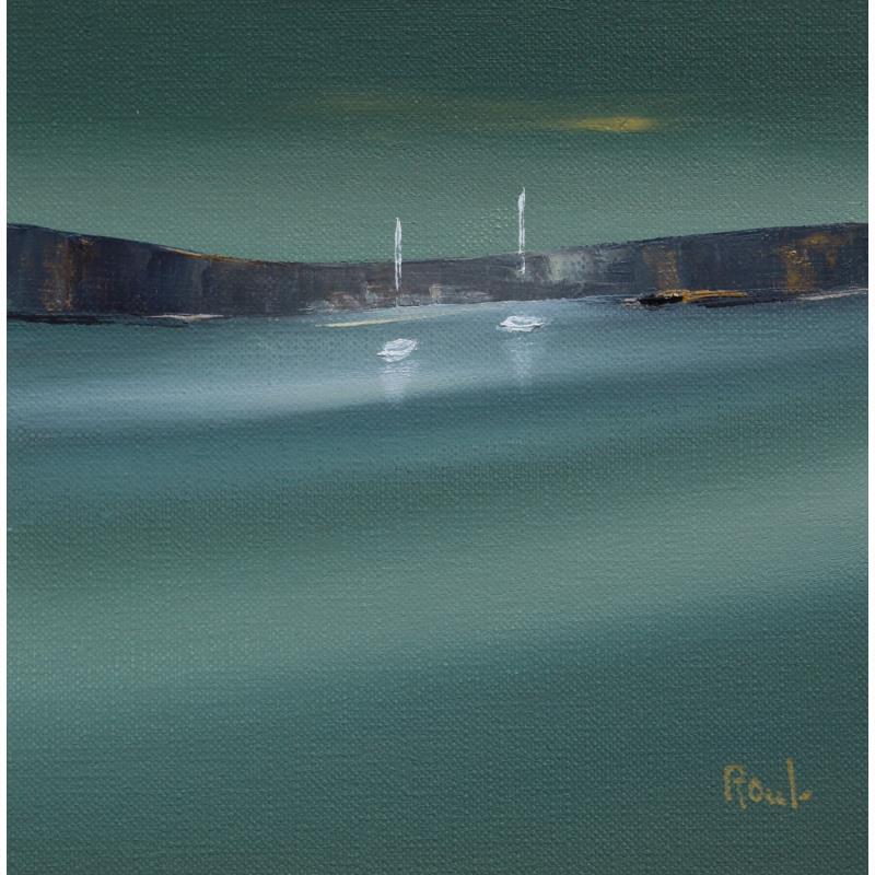 Painting Rivage by Roussel Marie-Ange et Fanny | Painting Figurative Marine Minimalist Oil