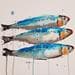 Painting Trois Poissons by Dias | Painting Figurative Animals