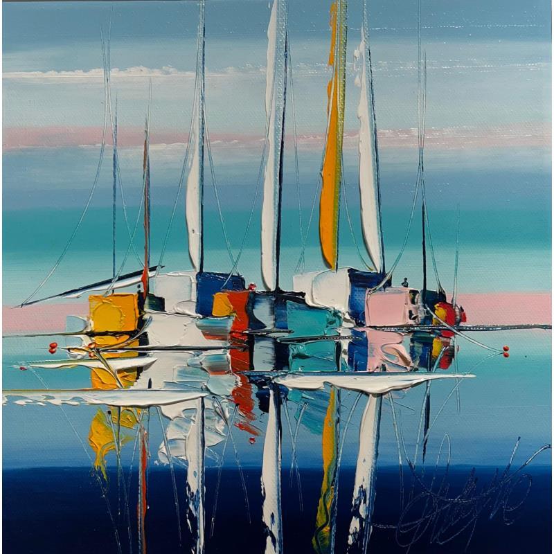 Painting Ah les bateaux by Fonteyne David | Painting Figurative Acrylic Marine