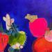 Gemälde Les rochers lumineux von Lau Blou | Gemälde Abstrakt Landschaften Pappe Acryl Collage Blattgold