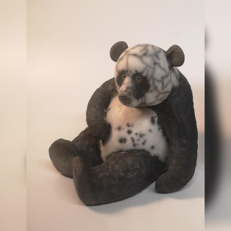Sculpture The Panda  by Roche Clarisse | Sculpture  Ceramics, Raku Animals