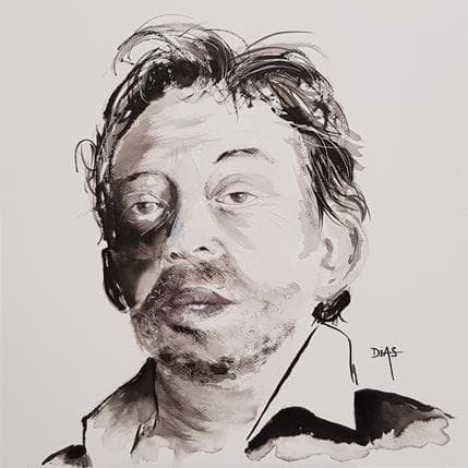 Painting Gainsbourg by Dias | Painting Figurative Mixed Pop icons