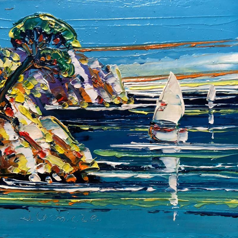 Painting Belle journée en mer  by Corbière Liisa | Painting Figurative Oil Landscapes, Marine