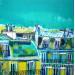 Painting Le soleil autorisela journée à commencer by Anicet Olivier | Painting Figurative Urban Architecture Acrylic Pastel