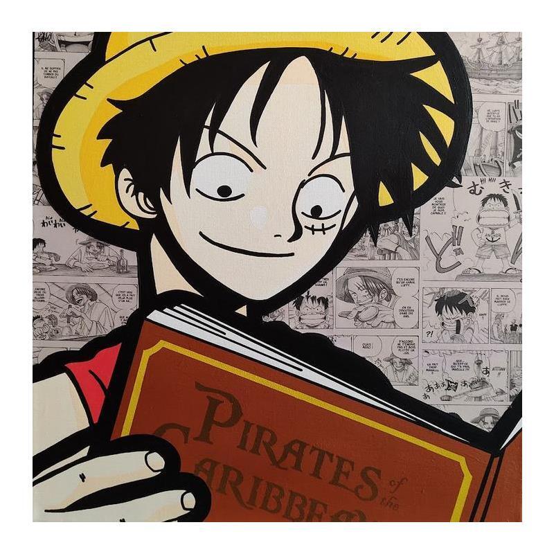 Peinture Luffy par Kalo | Tableau Pop-art Collage, Graffiti, Posca Icones Pop
