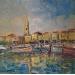 Peinture port de Sanary par Greco Salvatore | Tableau Figuratif Huile