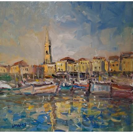 Painting port de Sanary by Greco Salvatore | Painting Figurative Oil