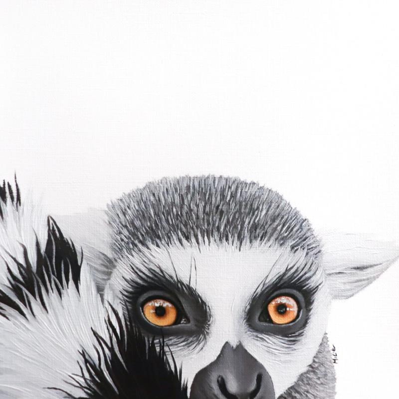 Gemälde I SEE YOU 65 von Milie Lairie | Gemälde Realismus Natur Tiere Schwarz & Weiß Öl