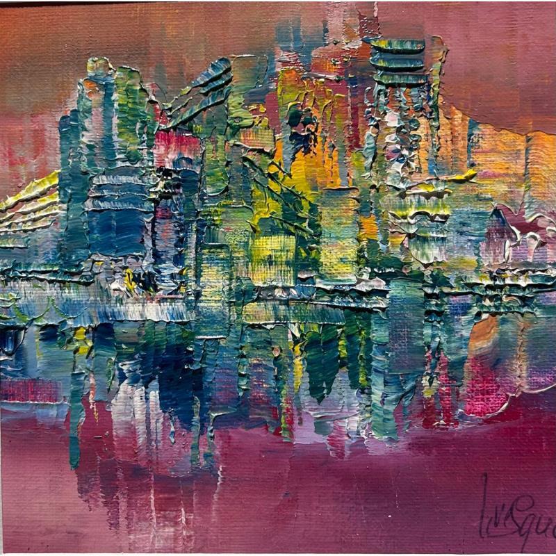 Painting Magic island by Levesque Emmanuelle | Painting Abstract Oil Architecture, Landscapes, Urban