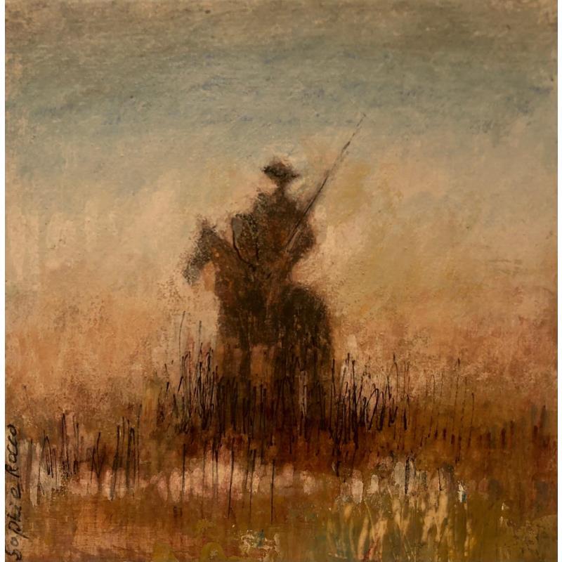 Painting Don Quichotte by Rocco Sophie | Painting Raw art Acrylic Gluing Sand