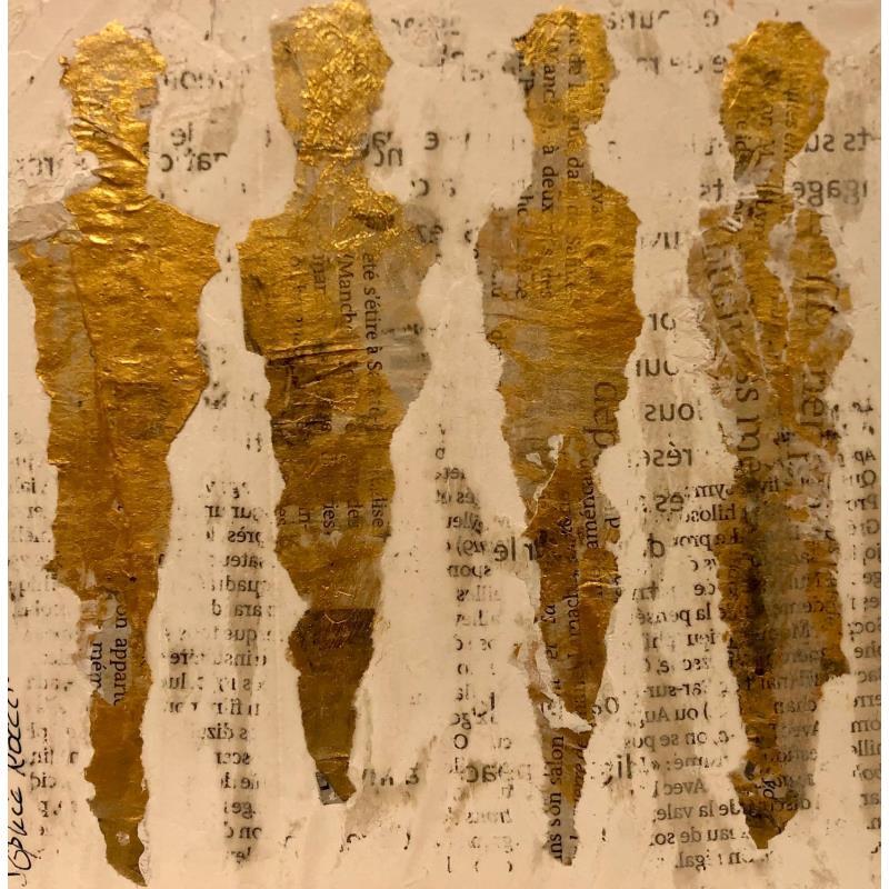 Peinture Ostia Antica par Rocco Sophie | Tableau Art Singulier Acrylique Collage Sable