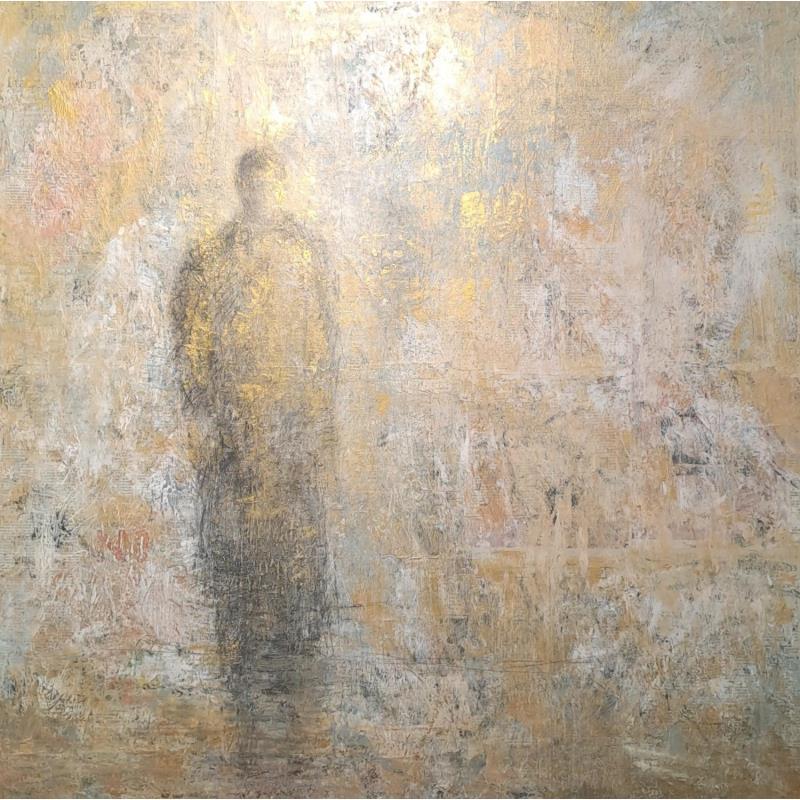 Painting Le songe by Rocco Sophie | Painting Raw art Acrylic, Gluing, Sand Portrait