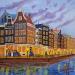 Painting herengracht, as the night sets by De Jong Marcel | Painting Figurative Urban Oil