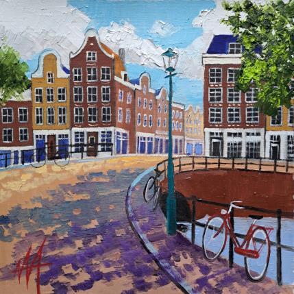 Gemälde Amsterdam ,a lovely spring day von De Jong Marcel | Gemälde Figurativ Öl Urban