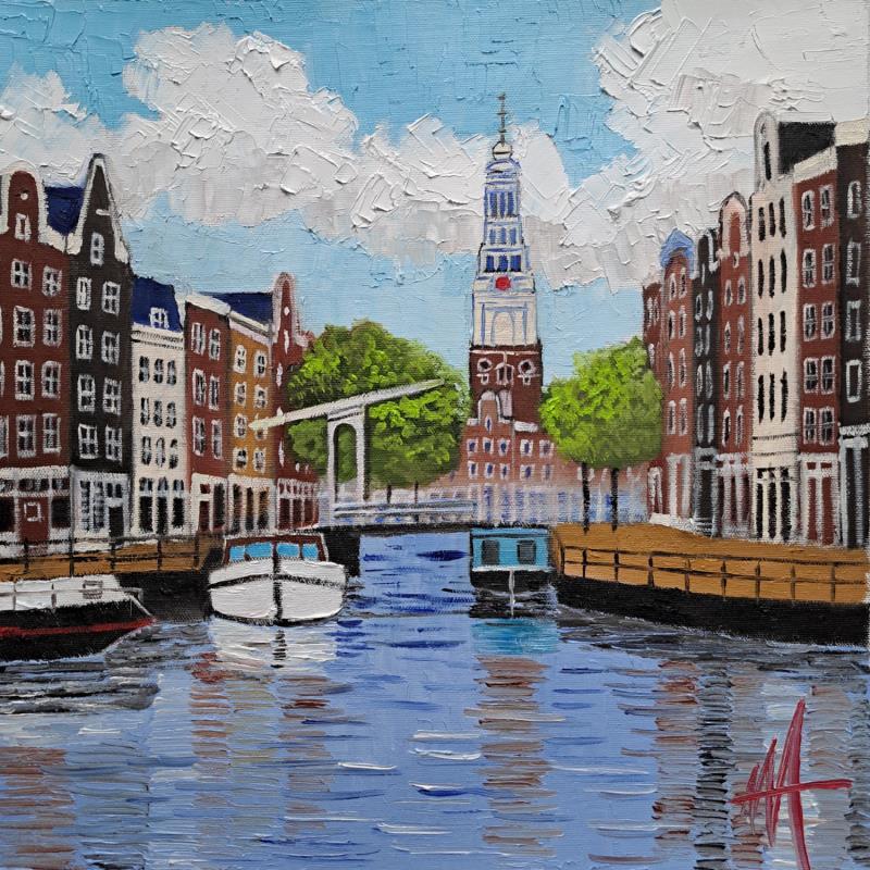 Gemälde Groenburgwal, a clear day von De Jong Marcel | Gemälde Figurativ Urban Öl